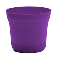 Bloem Saturn Planter with Saucer, Round, Resin, Purple, 5-in Front_Elevated