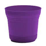 Bloem Saturn Planter with Saucer, Round, Resin, Purple, 10-in Front_Elevated