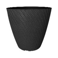 Garant Rattan Style Planter, Indoor/Outdoor, 13-in W x 13-in H x 13-in D, Black Front_Elevated