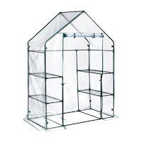 MiracleGro Greenhouse, Shelves Included, 4.8-ft x 2.9-ft x 6.5-ft Front_Three_Fourths_Angled_Right