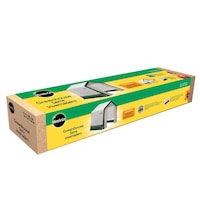 MiracleGro Greenhouse with Shelves & Cover, White, 6-ft x 8-ft Front_Three_Fourths_Angled_Right