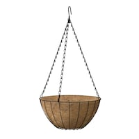 Panacea Economy Grower Hanging Basket, Round, Metal, Black, 14-in W x 7-in H x 14-in D Front_Elevated