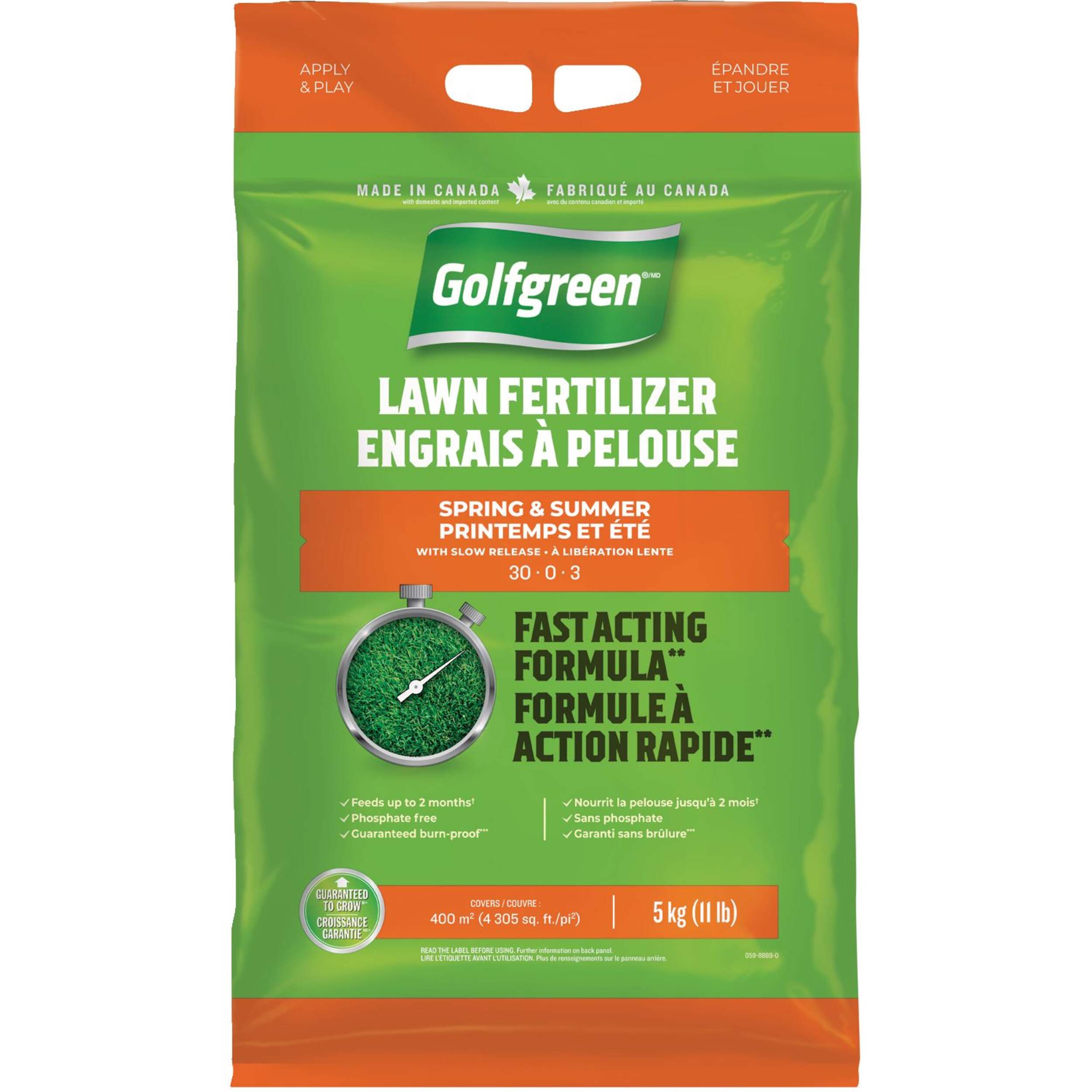 Golfgreen Lawn Fertilizer, 30-0-3, 6-kg Front_Flat