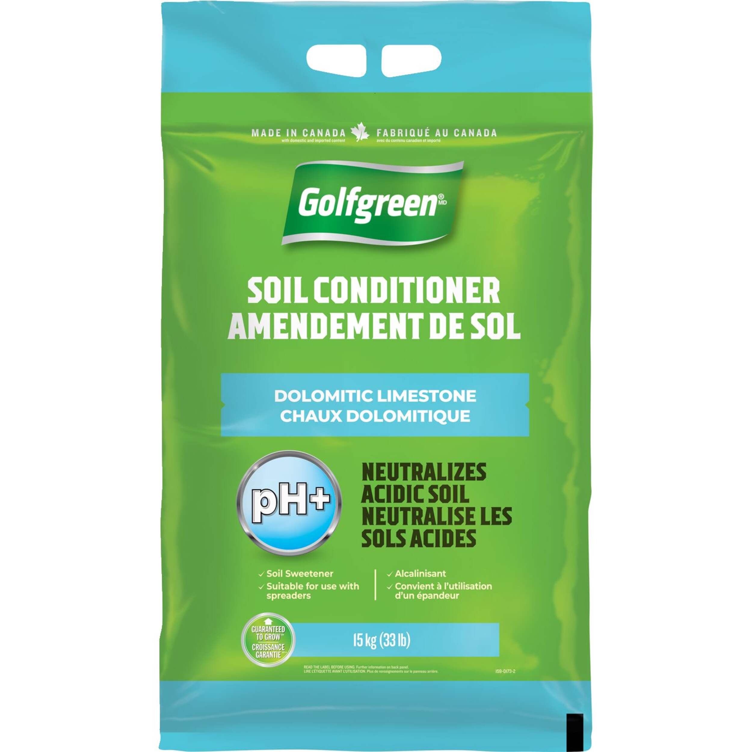 Chaux dolomitique Golfgreen, engrais de sol, 15 kg Front_Flat