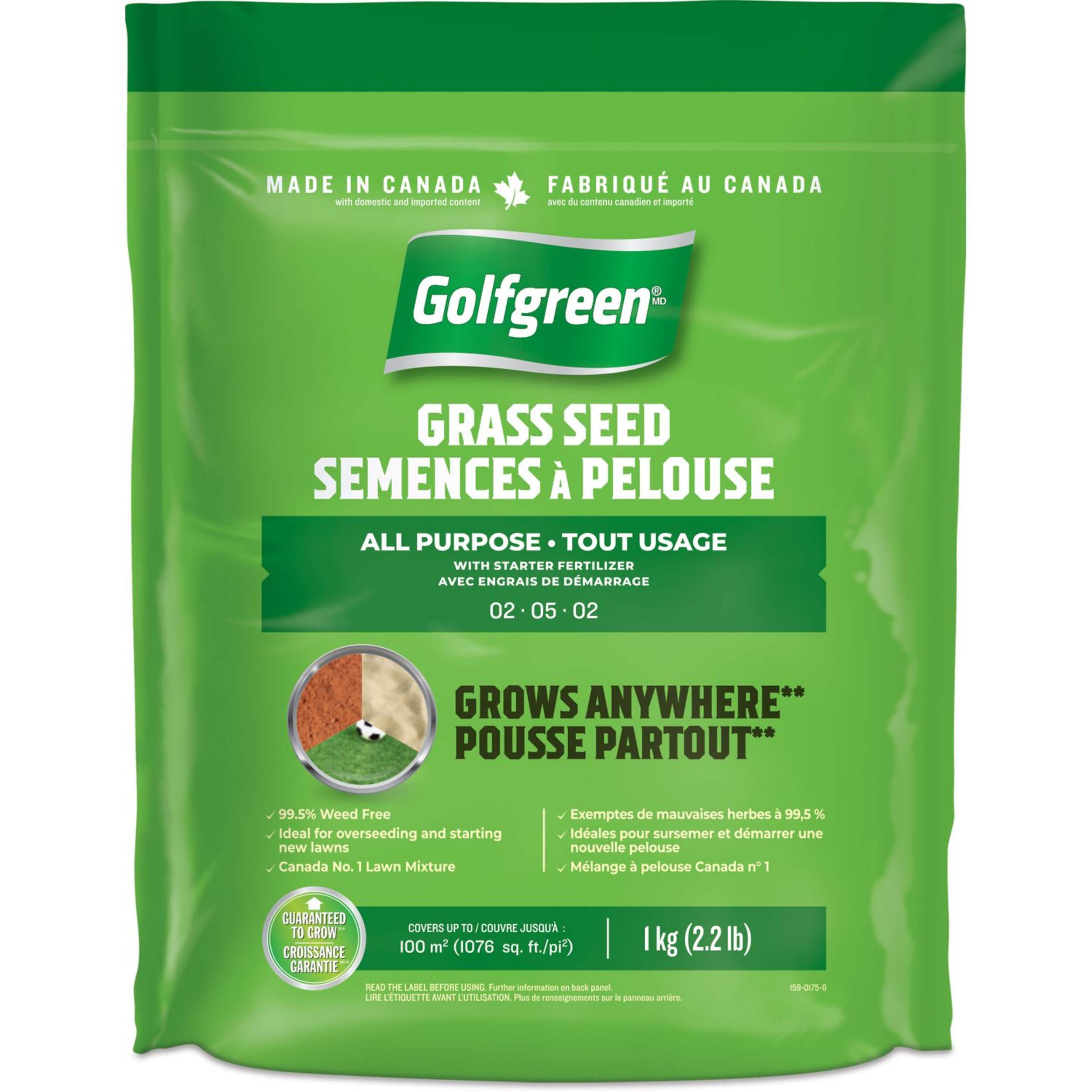 Golfgreen All Purpose Grass Seed, 1-kg Front_Flat