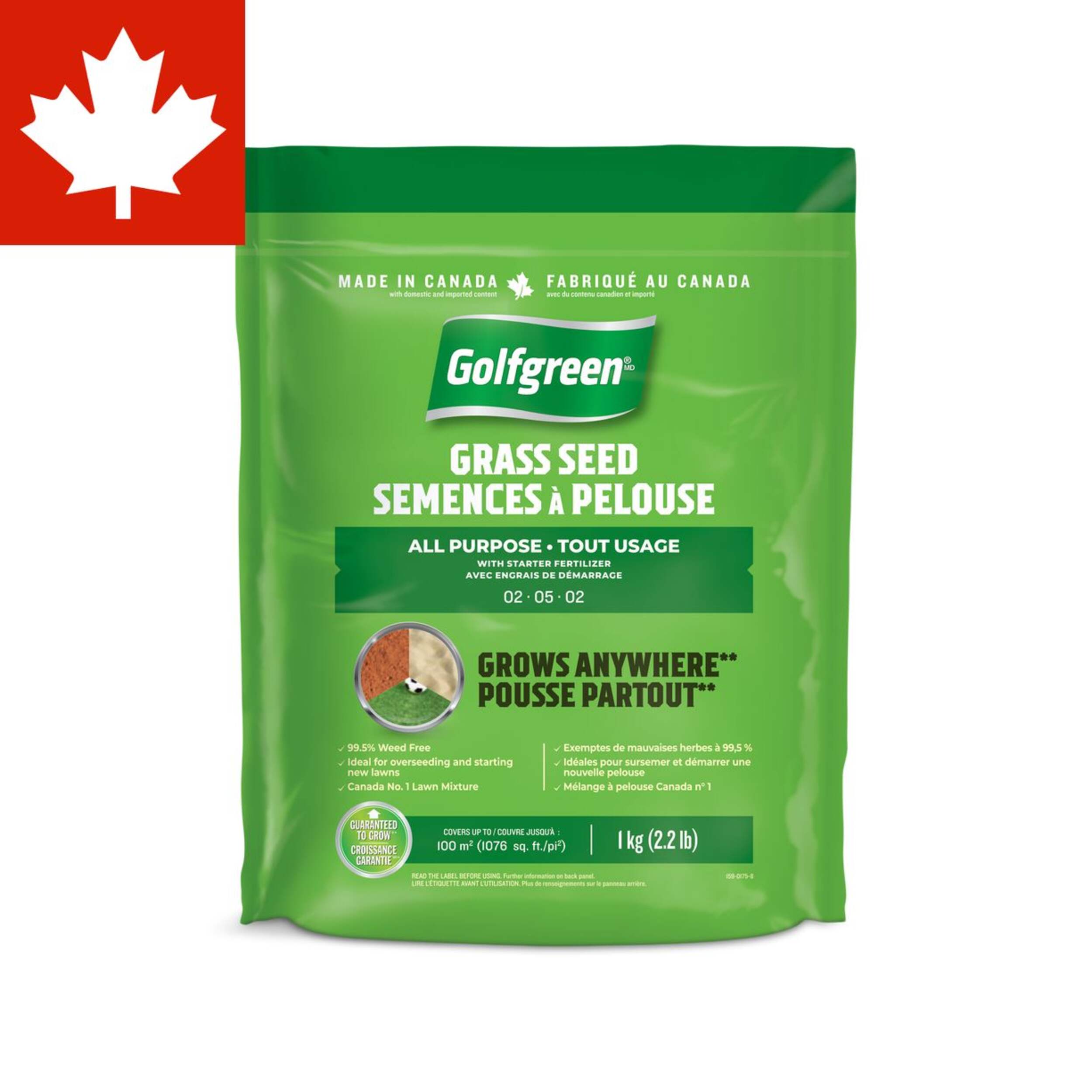 Golfgreen All Purpose Grass Seed, 1-kg Front_Flat