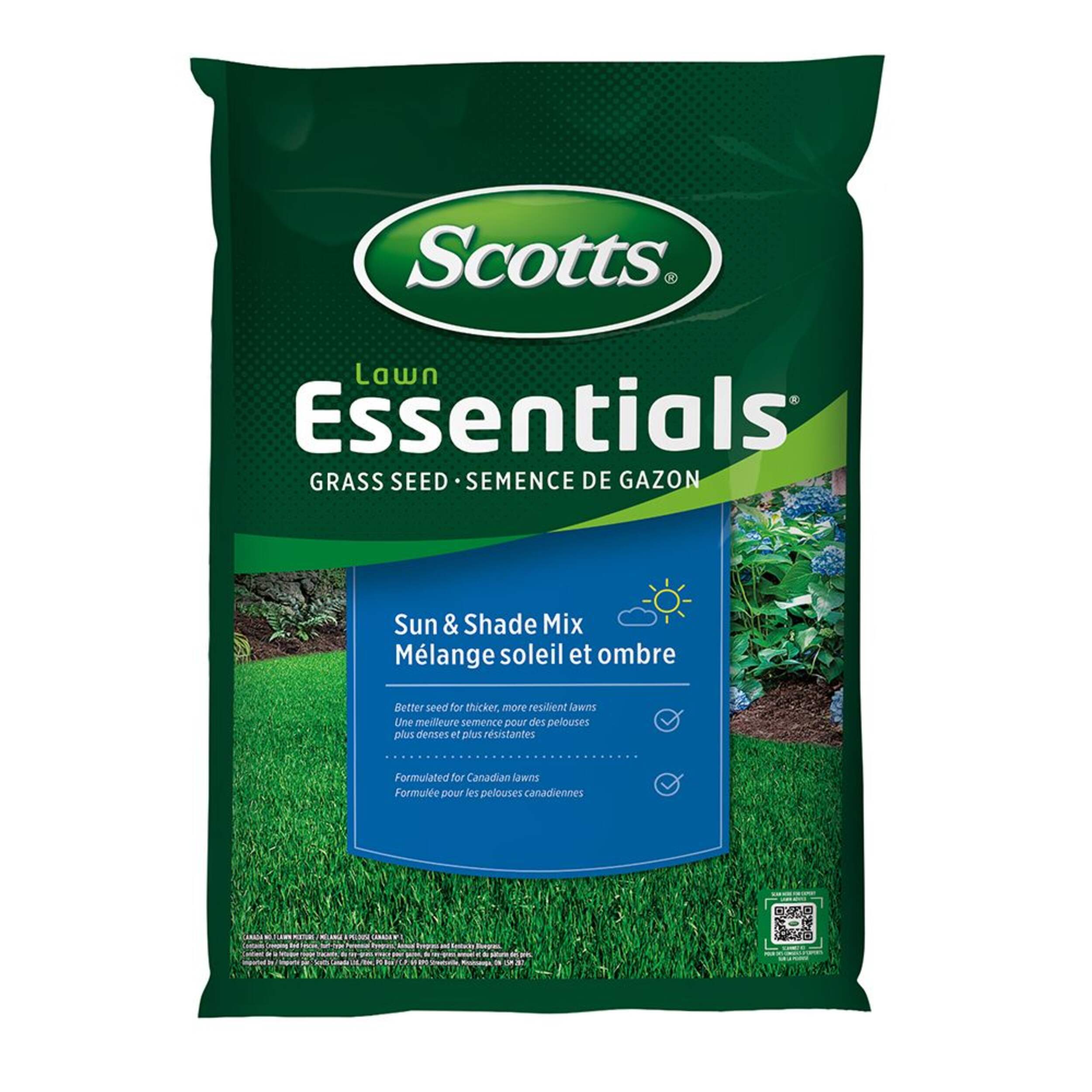 Scotts Lawn Essentials Sun & Shade Grass Seed Mix, Weed-Free, 5-kg Front_Flat