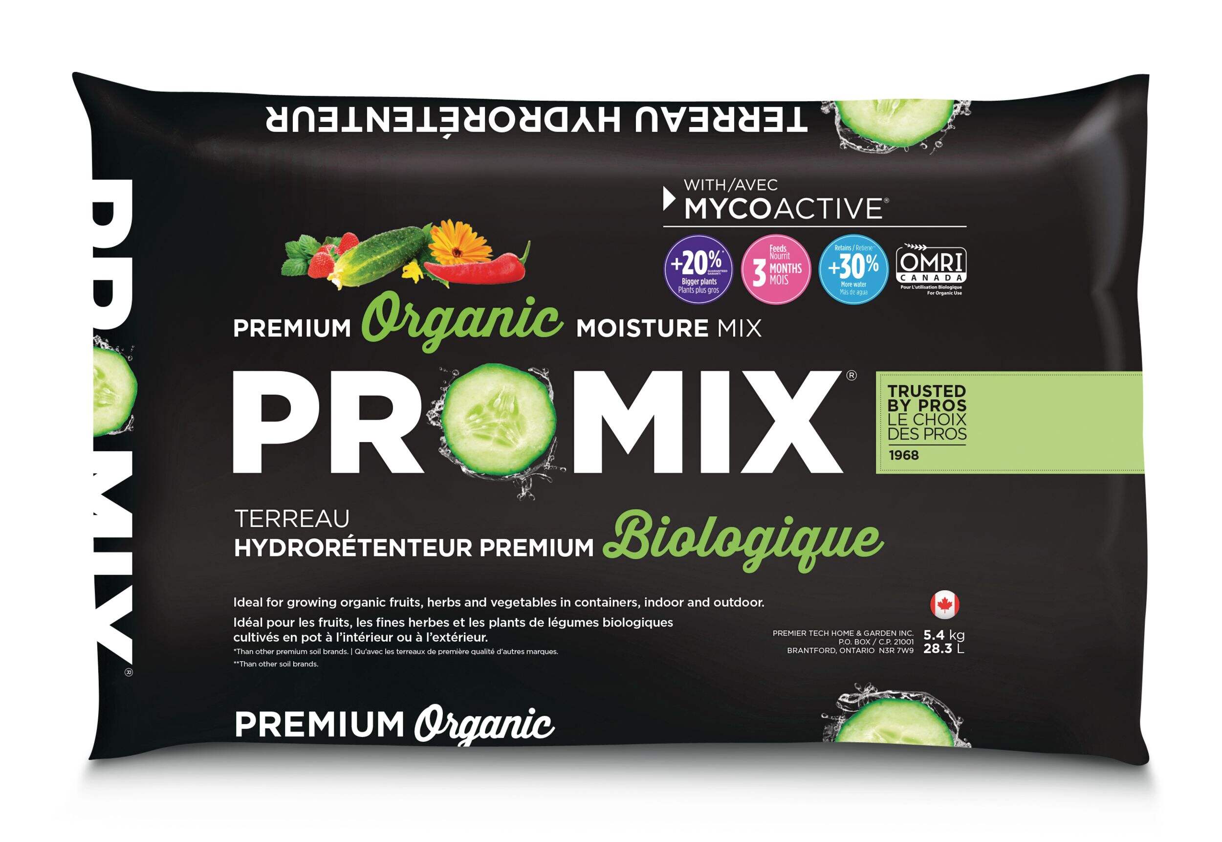 PRO-MIX Organic Moisture Mix, Retains 30% + Water, 28.3-L Front_Flat