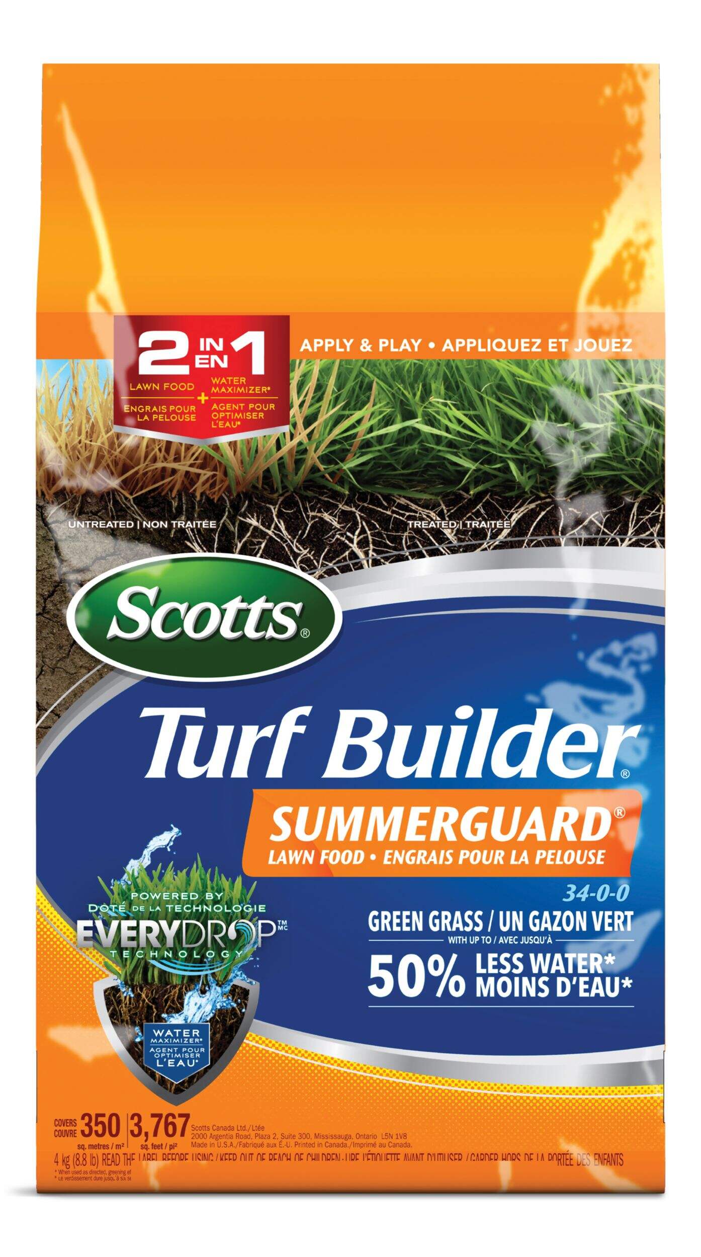 Scotts Turf Builder Summer Guard Lawn Fertilizer, 34-0-0, 4-kg Front_Flat