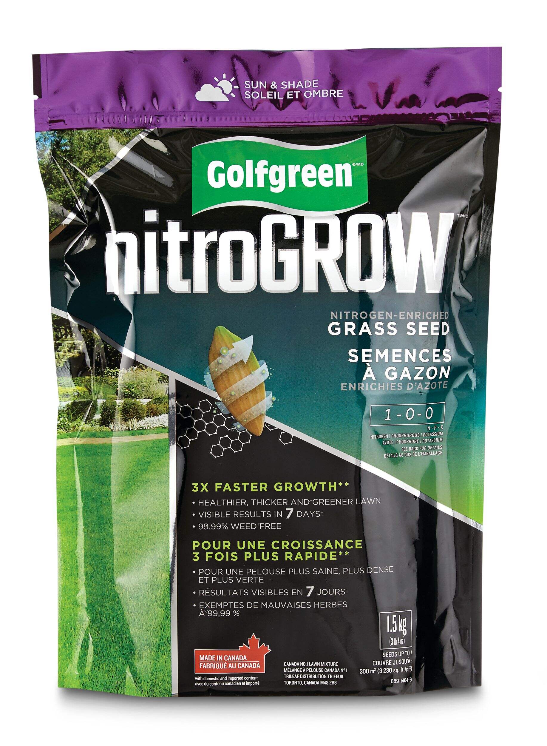 Golfgreen NitroGROW Sun & Shade Nitrogen-Enriched Grass Seed ...