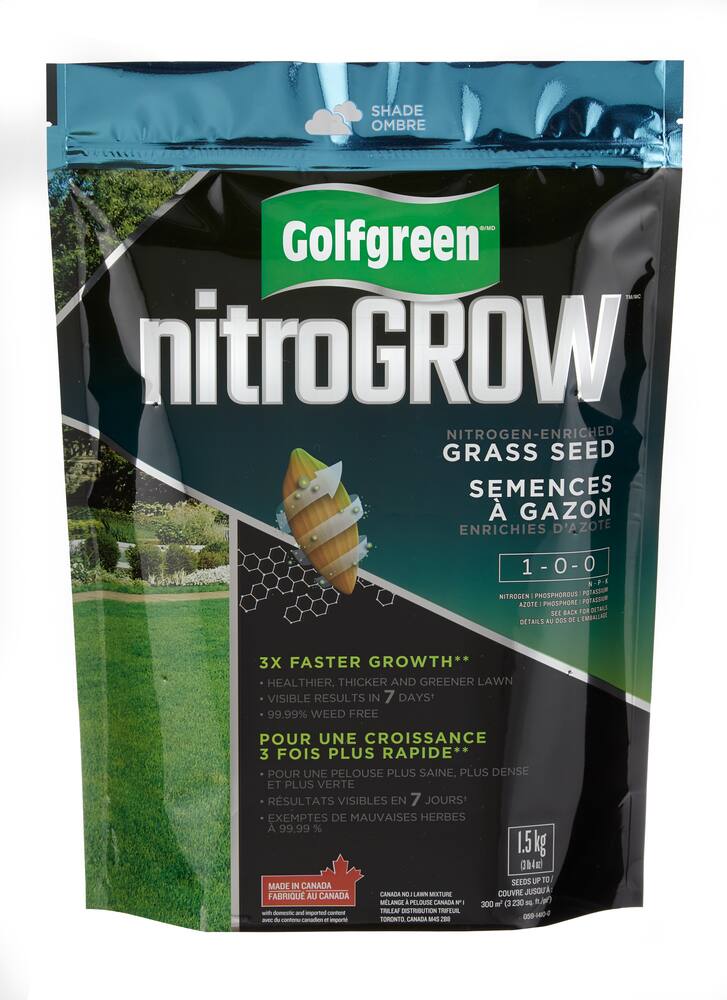 Golfgreen NitroGROW Shade Nitrogen-Enriched Grass Seed & Fertilizer Mix ...