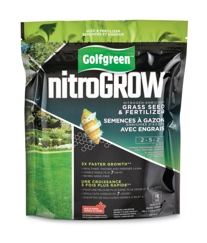 Golfgreen NitroGROW Nitrogen-Enriched Grass Seed & Fertilizer Mix, 2-5 ...