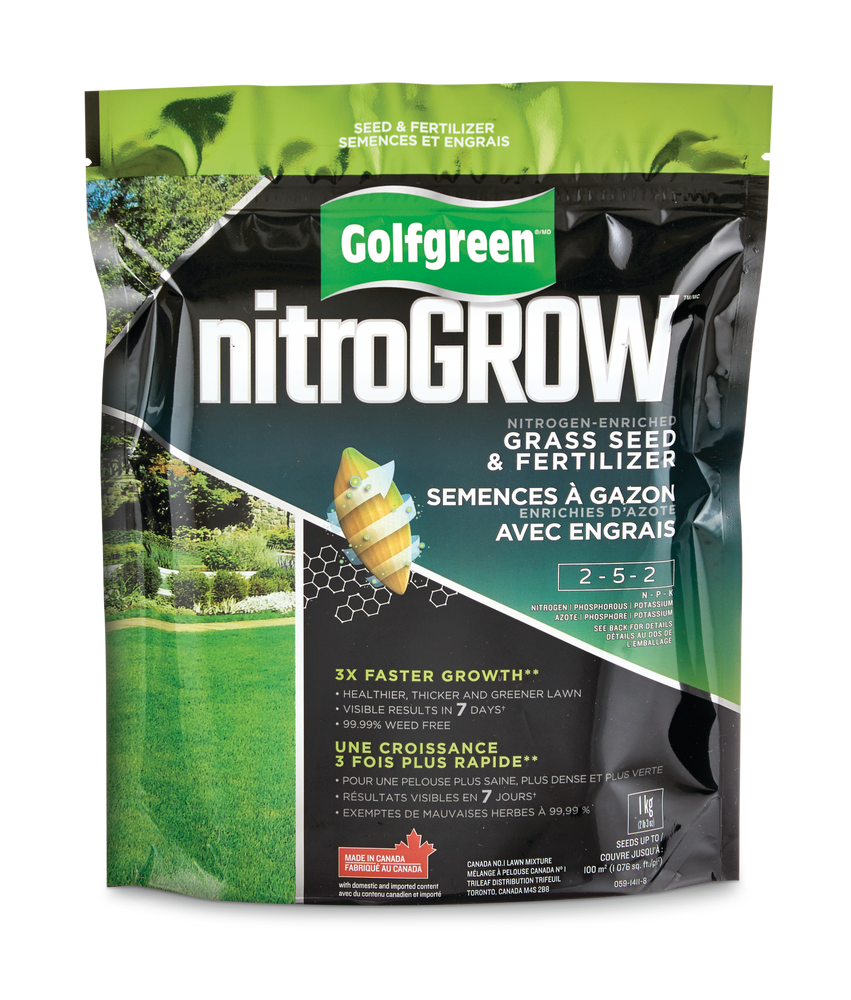 Golfgreen NitroGROW Nitrogen-Enriched Grass Seed & Fertilizer Mix, 2-5 ...