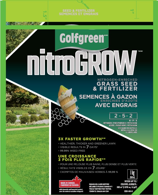 Golfgreen NitroGROW Grass Seed & Fertilizer, 1kg Canadian Tire