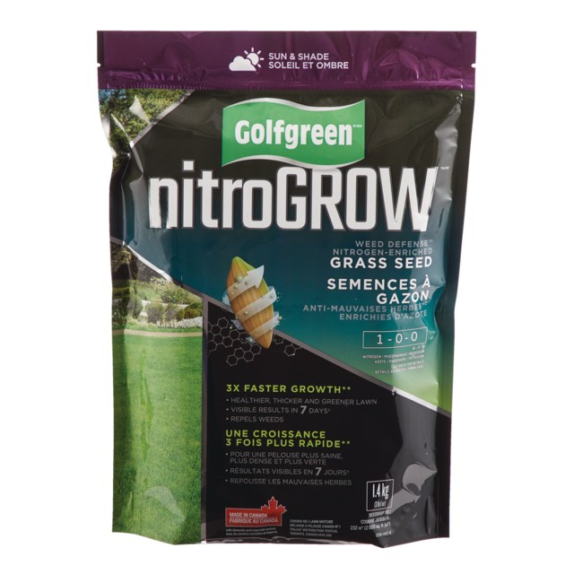 Golfgreen NitroGROW Sun & Shade Weed Defense Grass Seed & Fertilizer ...