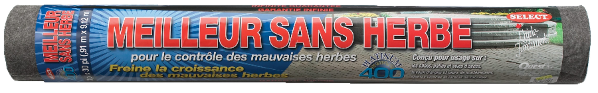 Couvre-sol/tissu d'aménagement paysager non-tissé Quest Better Barriers, 3 x 30 pi Front_Flat