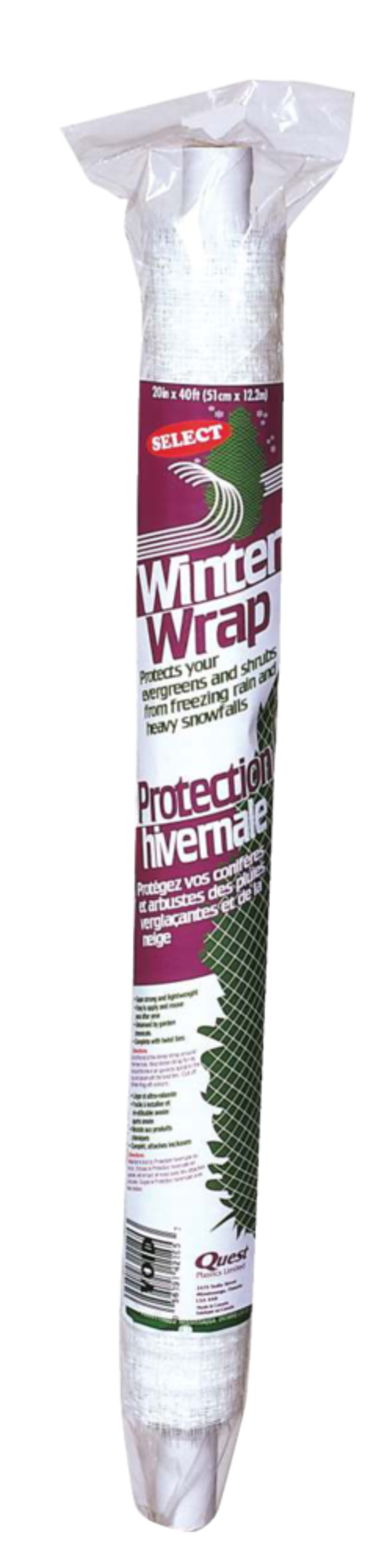 Housse de protection d’hiver en plastique avec distributeur Easy-Roll Quest Front_Flat