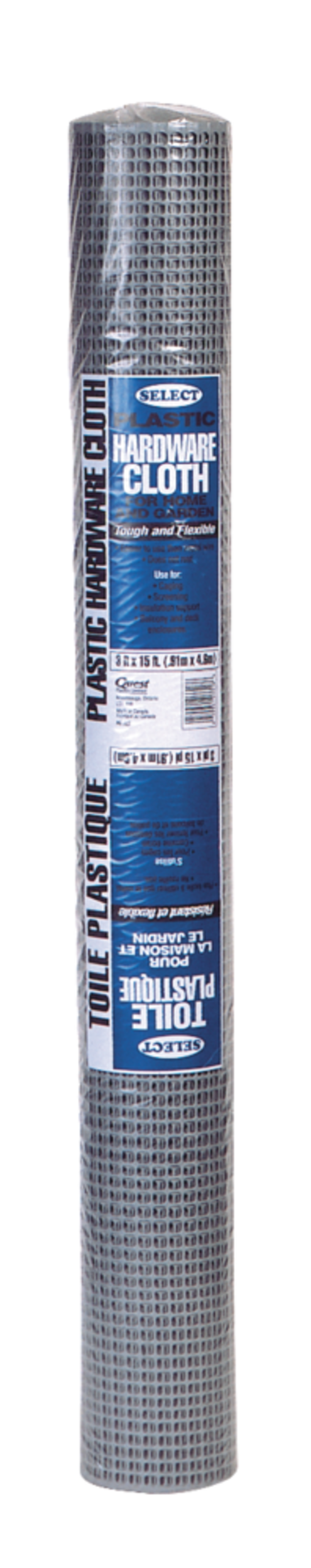 Treillis tout usage en plastique rigide Quest Better Barriers, grillage métallique, 0,9 x 4,5 m (3 x 15 pi), argent Front_Flat