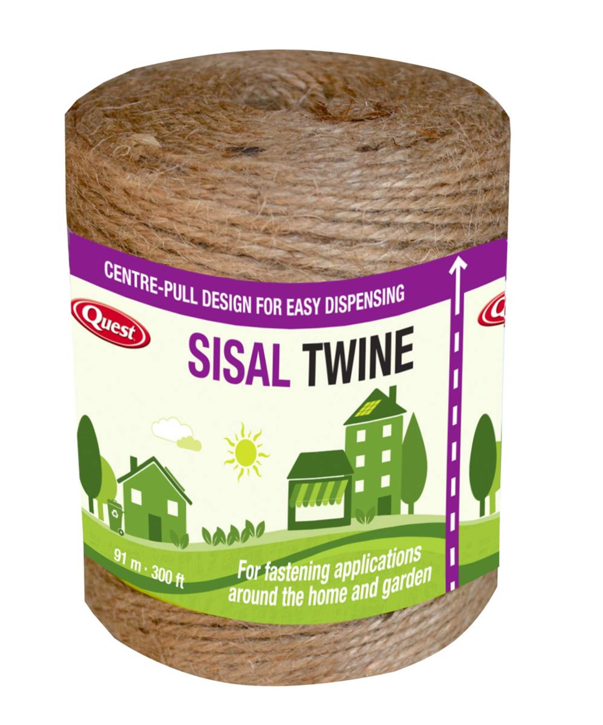 Quest Heavy-Duty Jute Twine For Fastening Applications, 300-ft Front_Flat