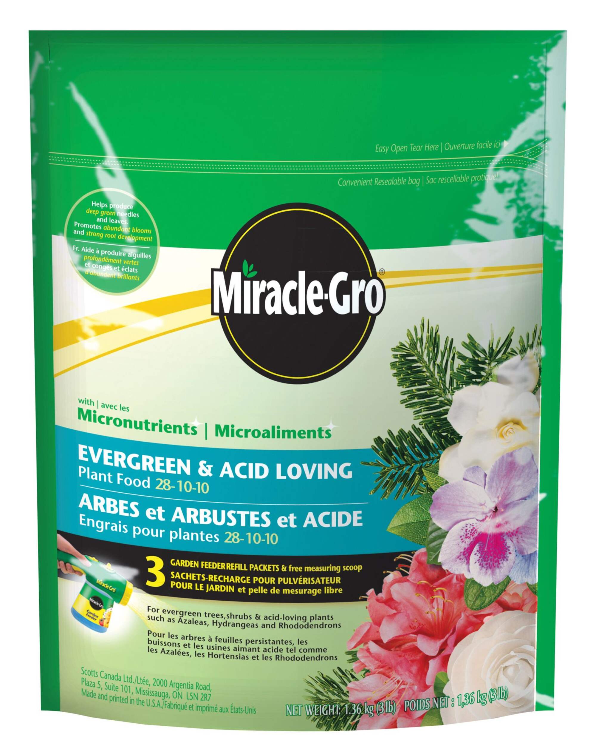 Miracle-Gro Evergreen & Acid Loving Plant Food 28-10-10, 1.36-kg Front_Flat