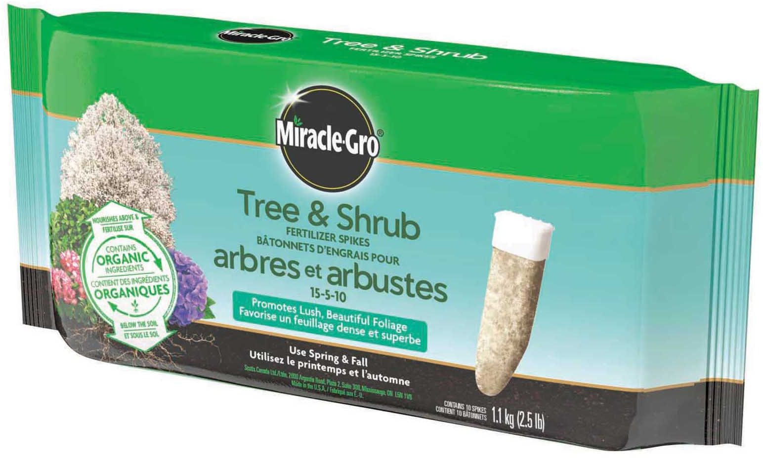 MiracleGro® Tree & Shrub Fertilizer Spikes, 15510, 1.13kg, 10pk
