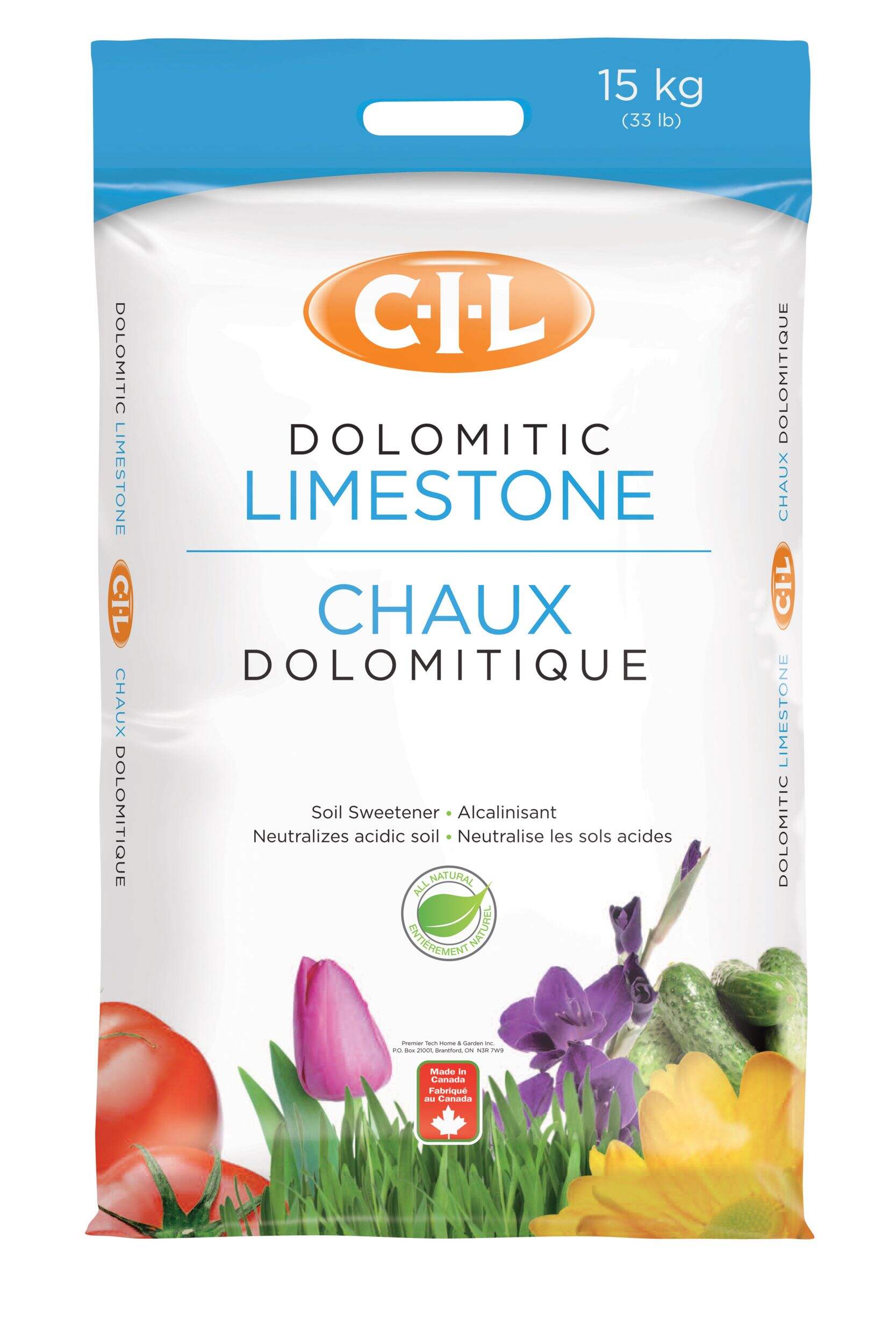 C-I-L® Granular Dolomitic Limestone, Soil Nutrients, 15-kg Front_Flat