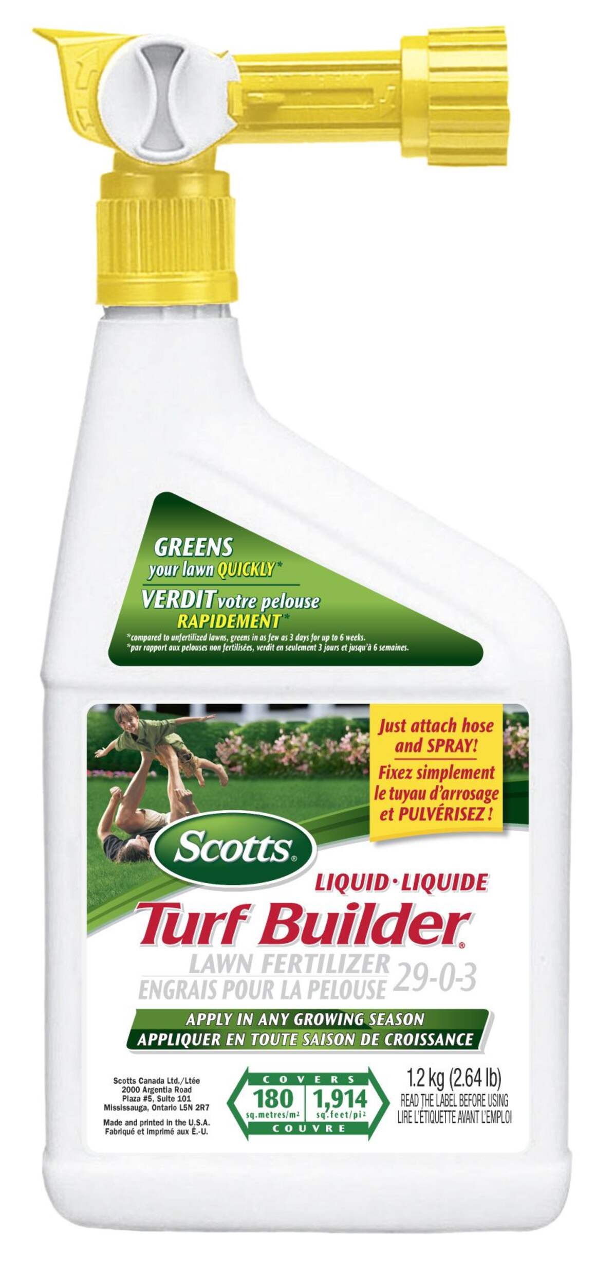 Scotts Turf Builder Liquid Lawn Fertilizer 29-0-3 Front_Flat