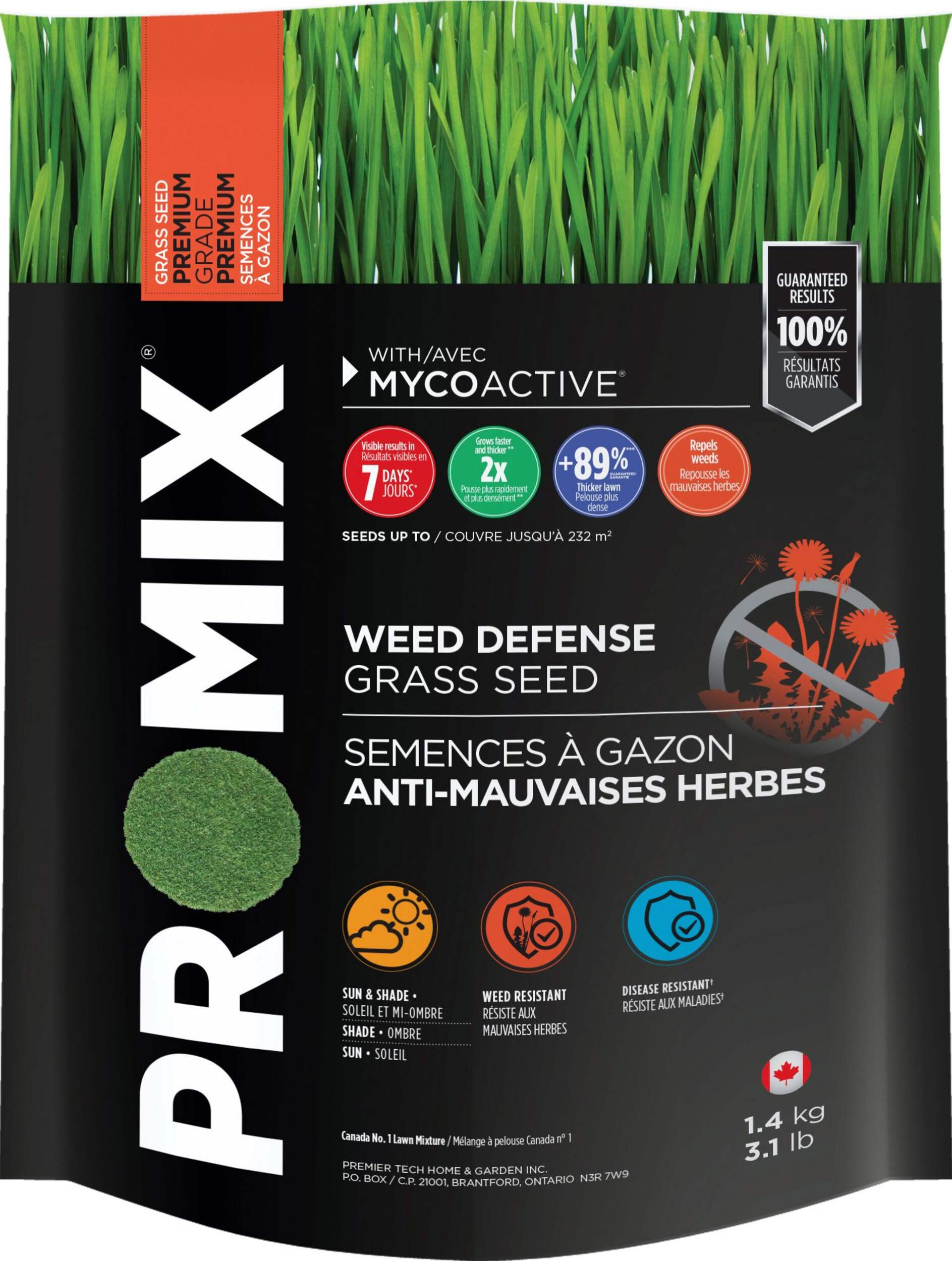 Pro-Mix Weed Defence Grass Seed, 1.4-kg Front_Flat