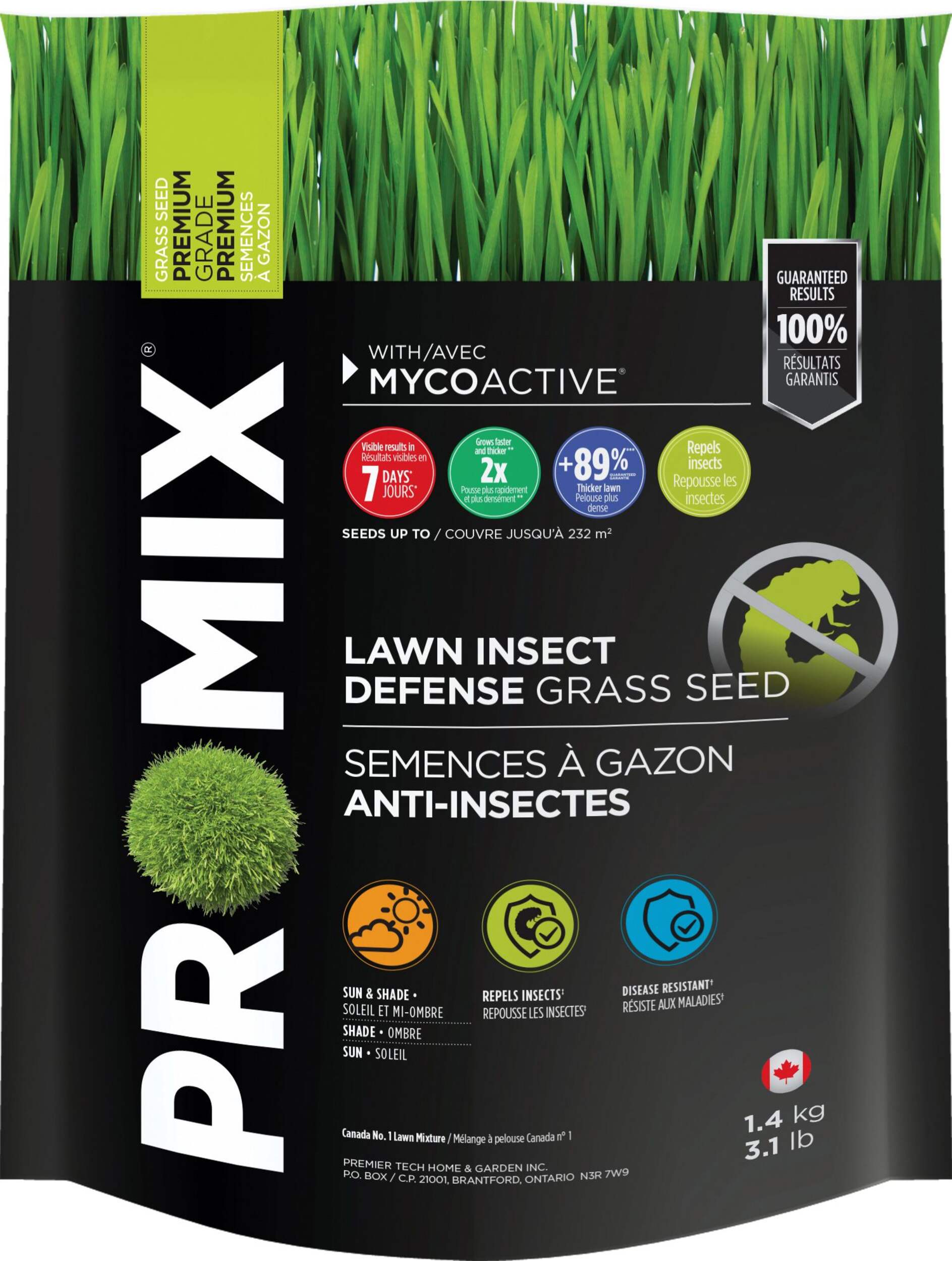 Pro-Mix Insect Defence Grass Seed, 1.4-kg Front_Flat
