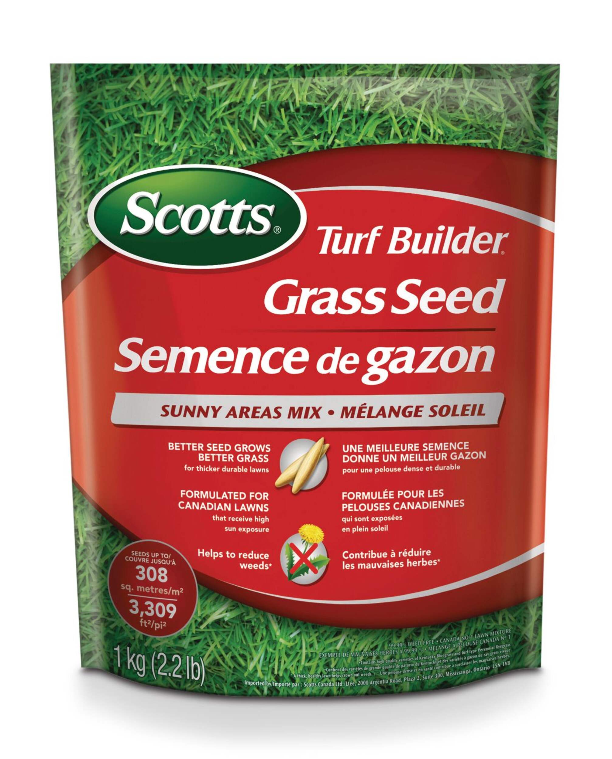 Scotts Turf Builder Sun Grass Seed For Thick Durable Lawns, 1-kg Front_Elevated