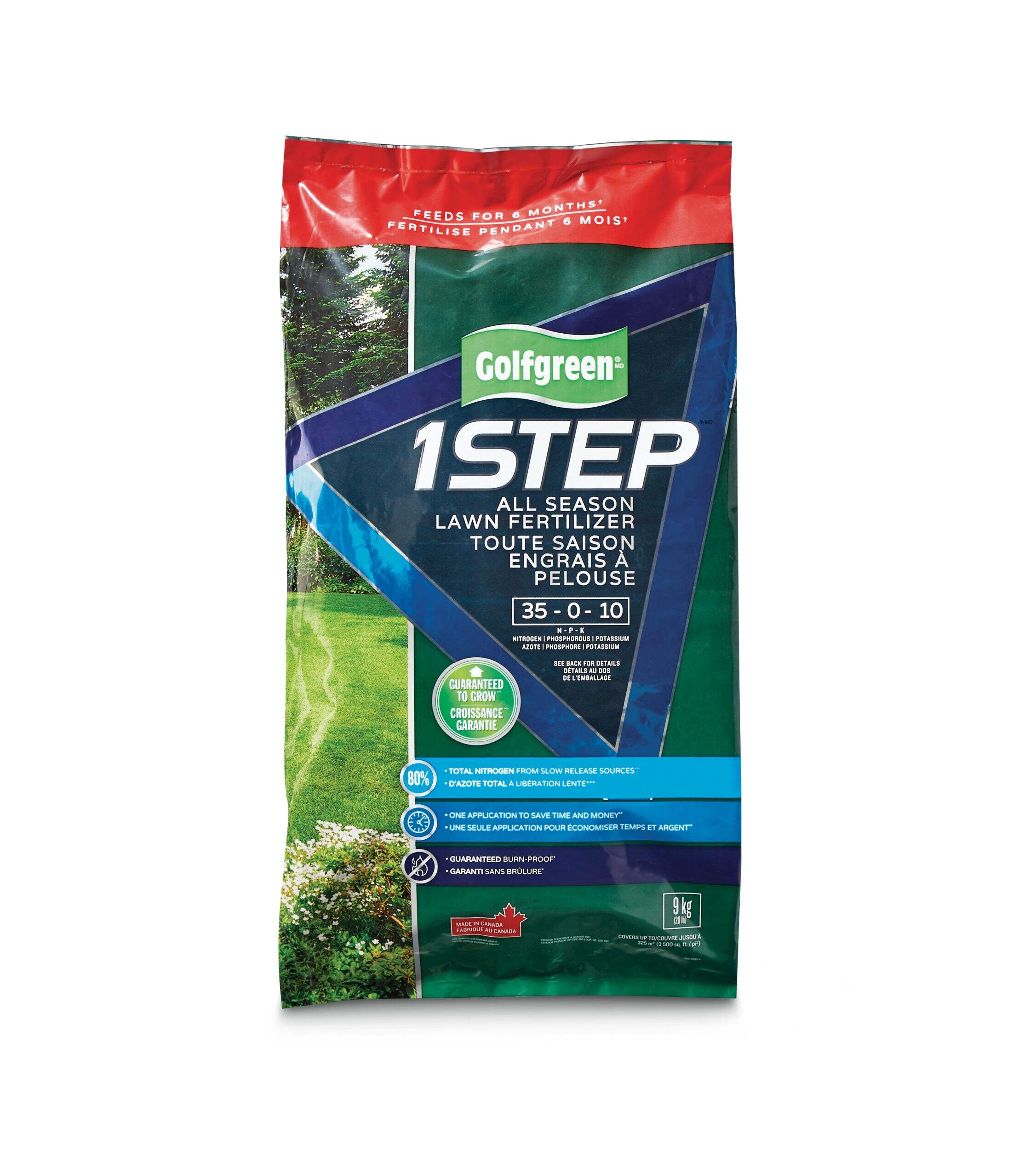 Golfgreen 1-Step Lawn Fertilizer, 9-kg Front_Flat