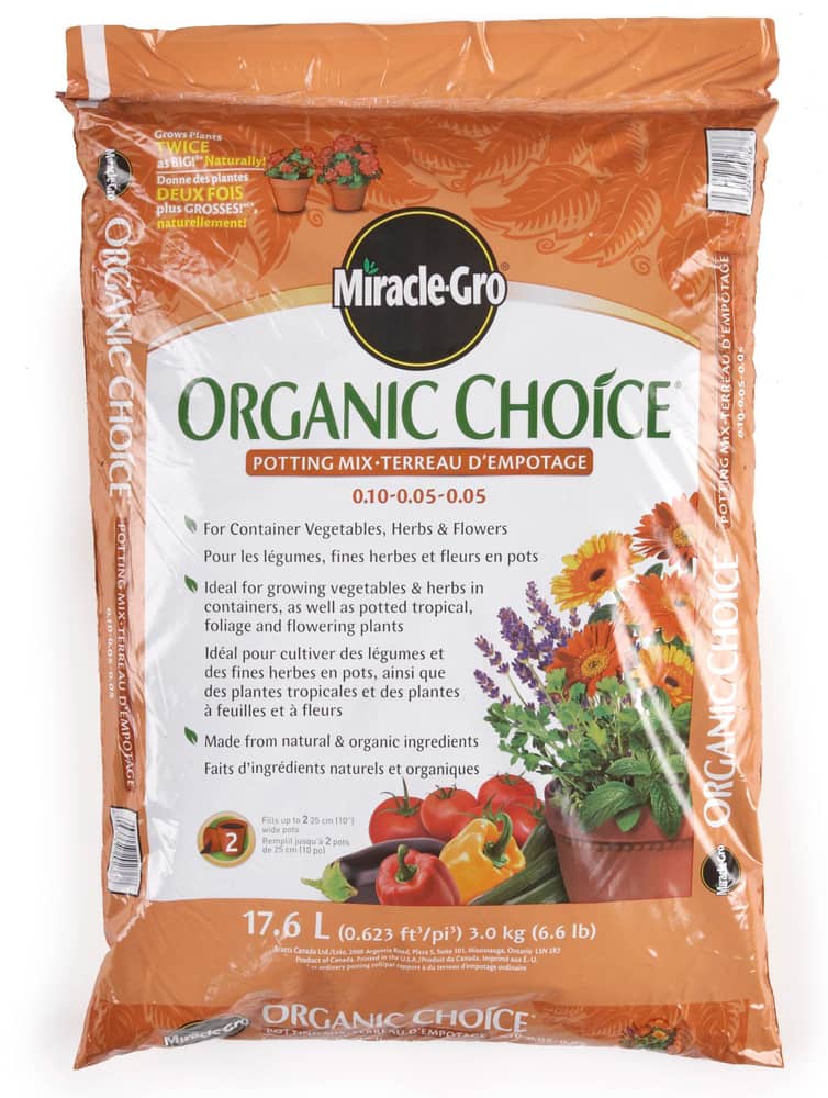 Miracle-Gro Organic Choice Potting Mix, 17.6-L | Canadian