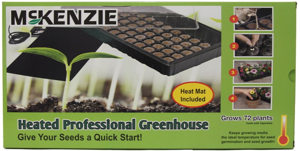Jiffy 72 Cells Windowsill Greenhouse Kit For Seed Starter w/ Heat Mat