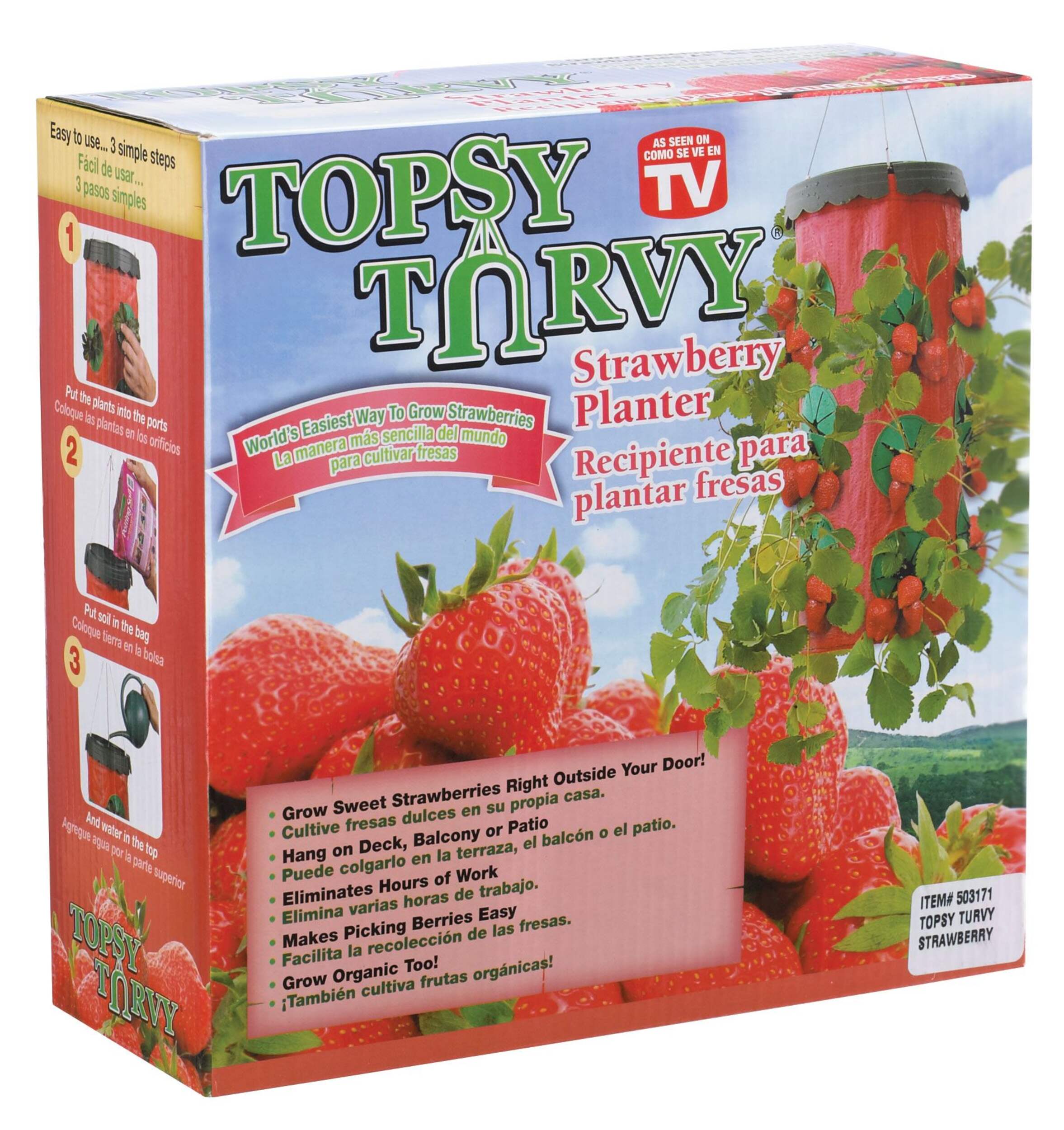 Topsy-Turvy Strawberry Planter Front_Three_Fourths_Angled_Right
