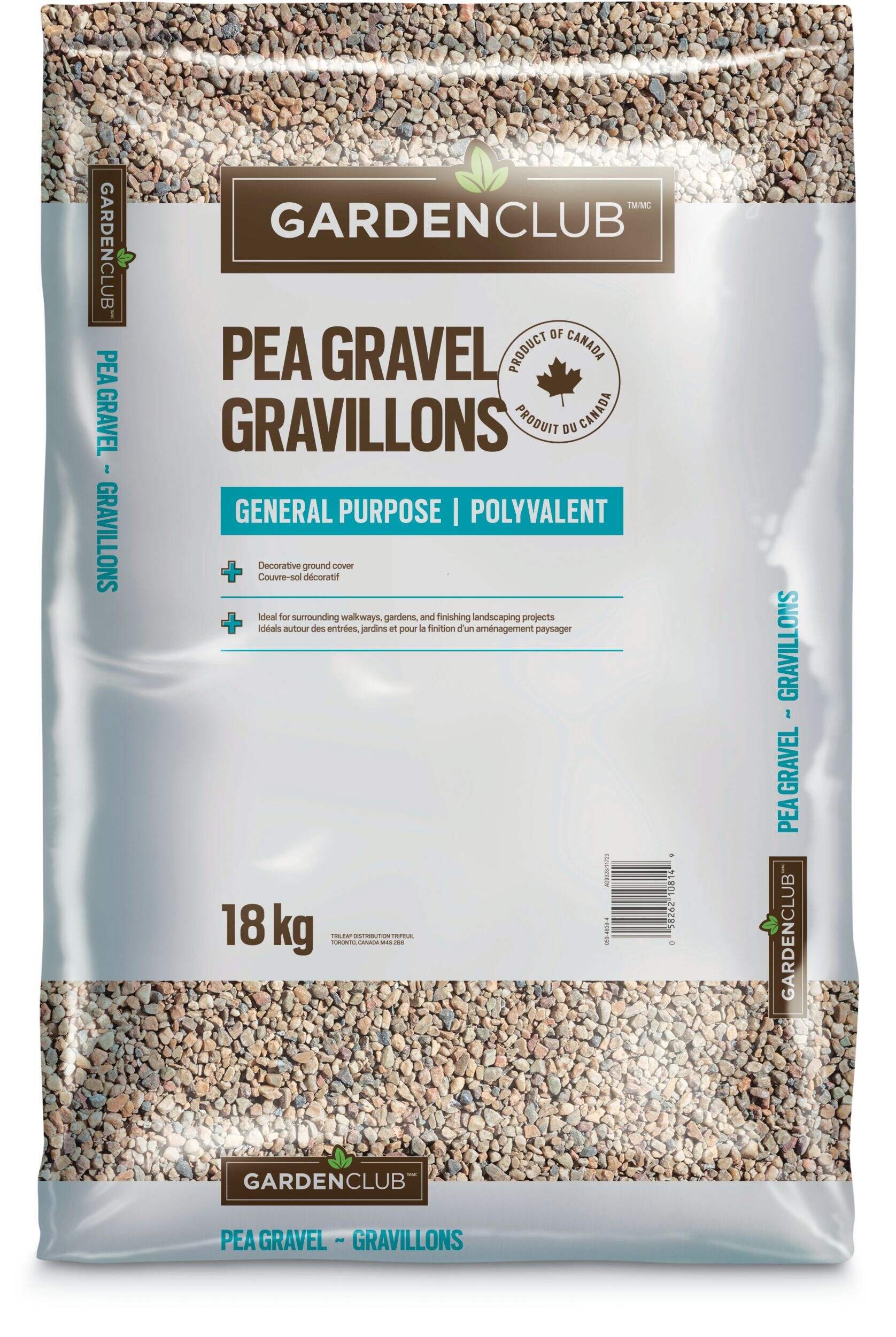 Garden Club General Purpose Pea Gravel, 18-kg Front_Flat