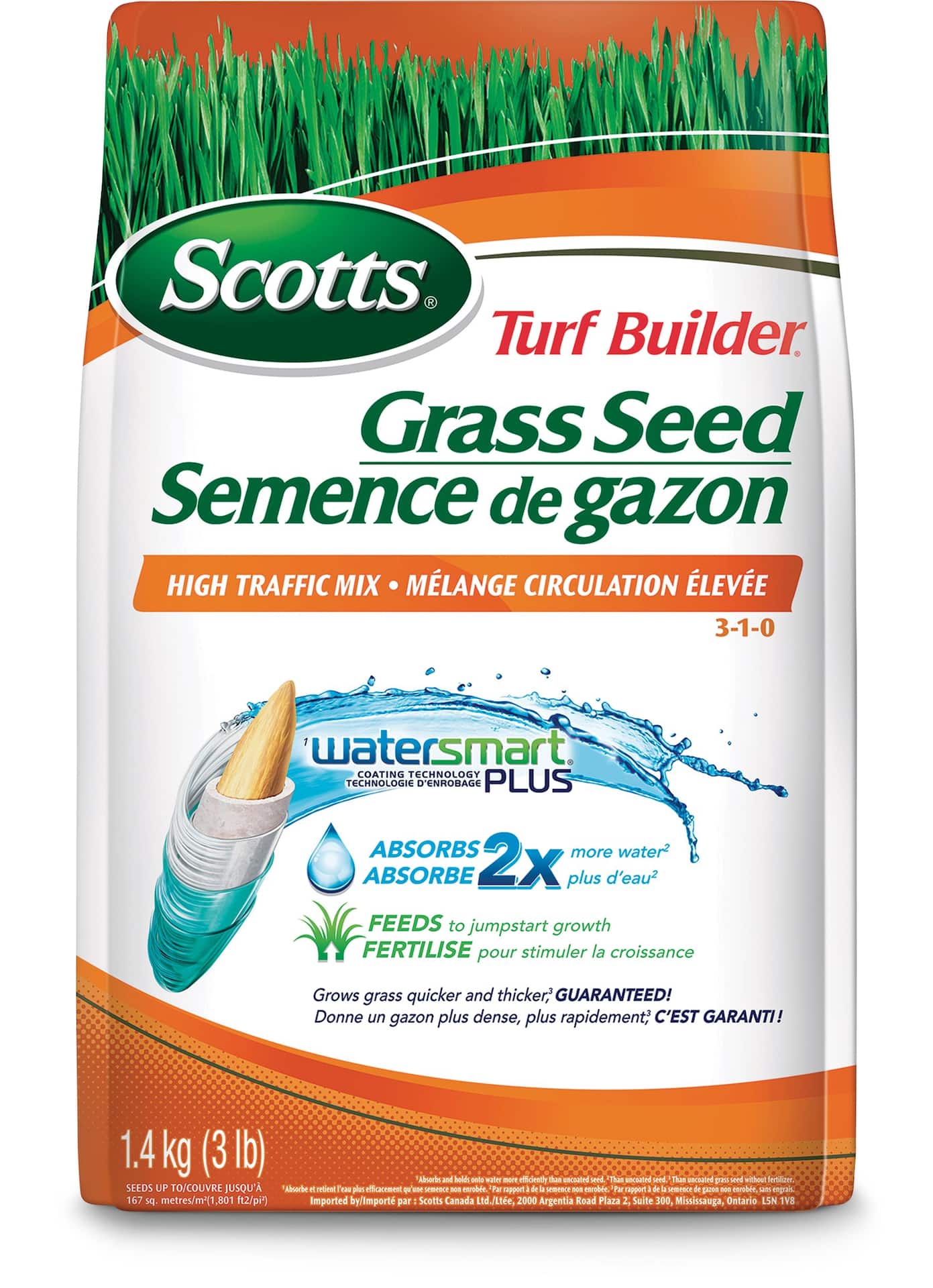 Scotts Turf Builder High Traffic Coated Grass Seed, 1.4-kg | Canadian Tire