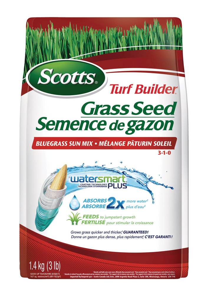 Scotts Turf Builder Bluegrass Sun Coated Grass Seed, 1.4kg Canadian Tire