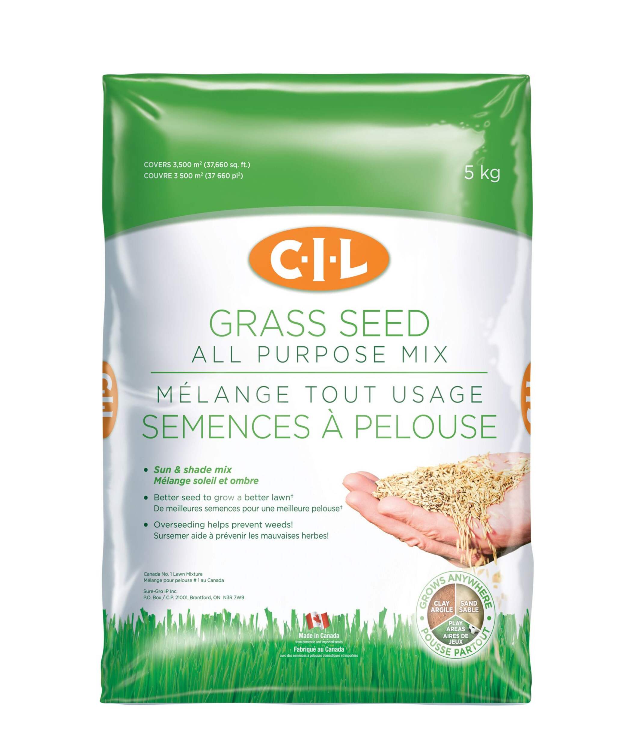 CIL All Purpose Grass Seed, 5-kg Front_Flat
