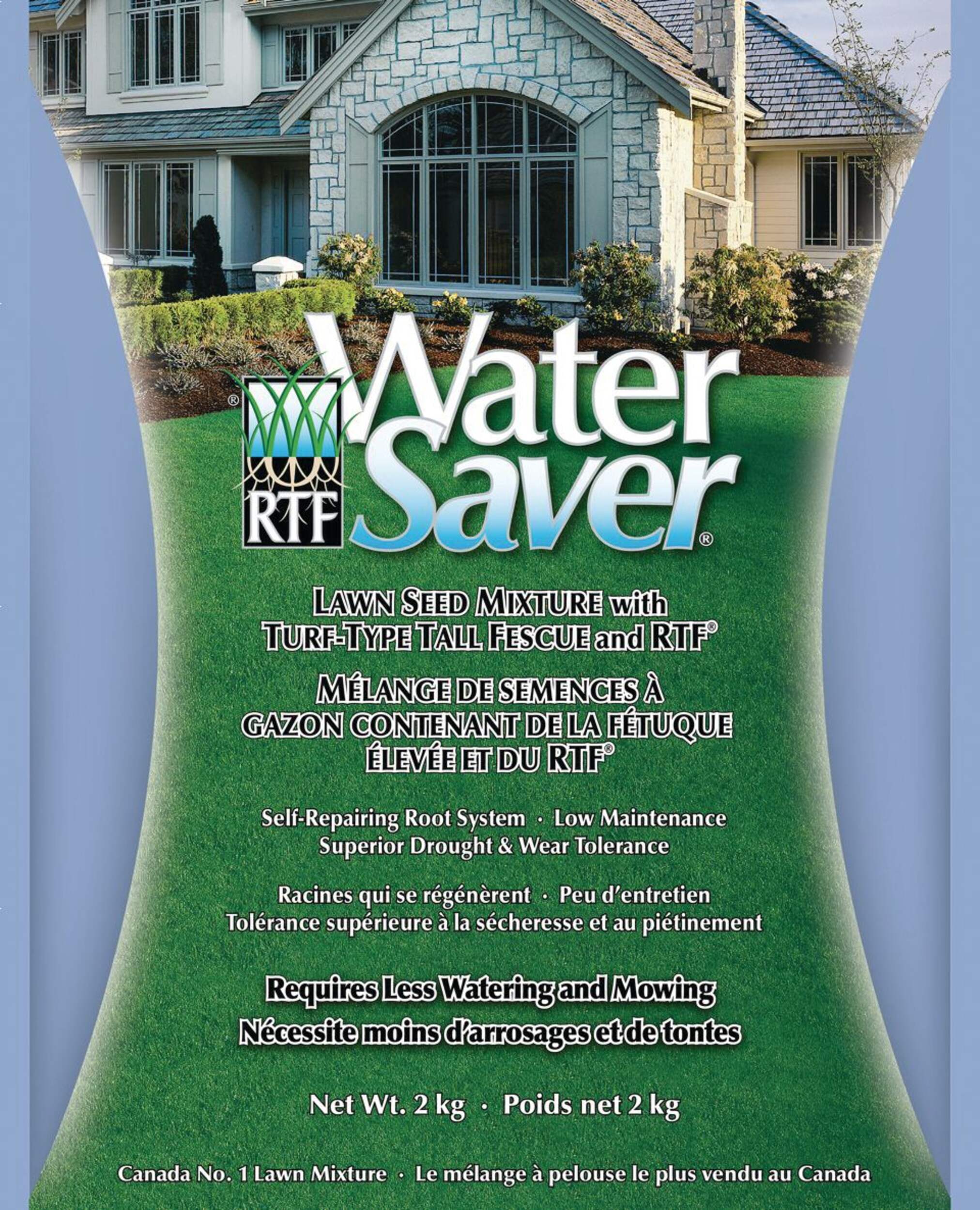 RTF Water Saver Grass Seed & Fertilizer Mix, 2-kg Front_Flat