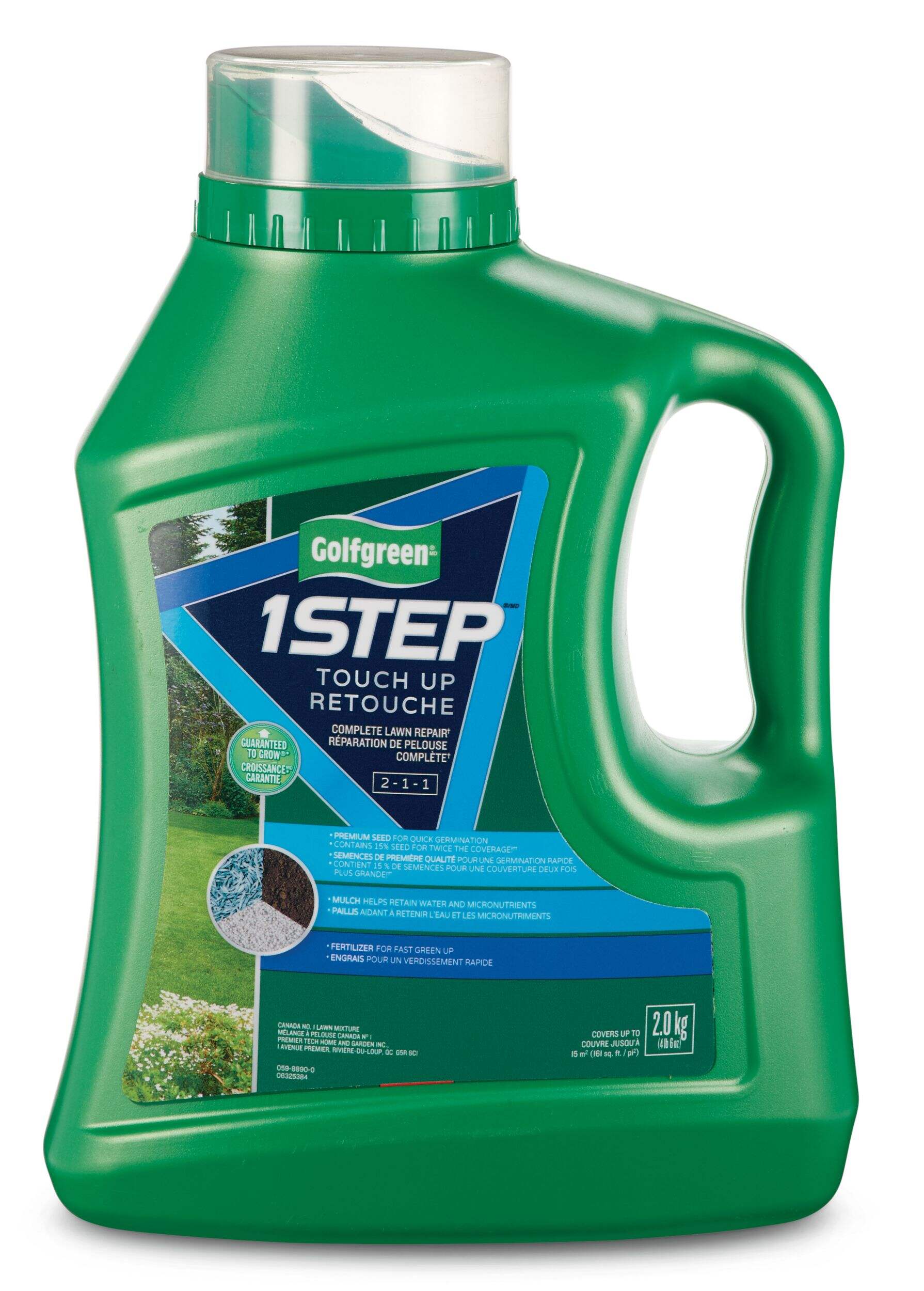 Golfgreen 1-Step Touch Up Patch & Repair Grass Seed & Fertilizer Mix, 2-kg Front_Flat