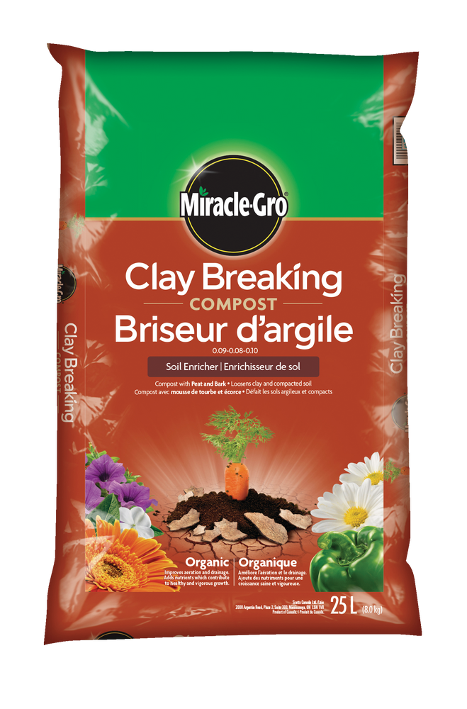 MiracleGro Clay Breaking Compost, 25L Canadian Tire