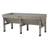 Jardinière d’extérieur surélevée classique en bois de cèdre BegTrue Classic, moyen, gris délavé Front_Three_Fourths_Angled_Left