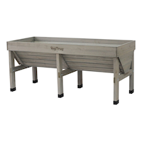 Jardinière d’extérieur surélevée classique en bois de cèdre BegTrue Classic, moyen, gris délavé Front_Three_Fourths_Angled_Left