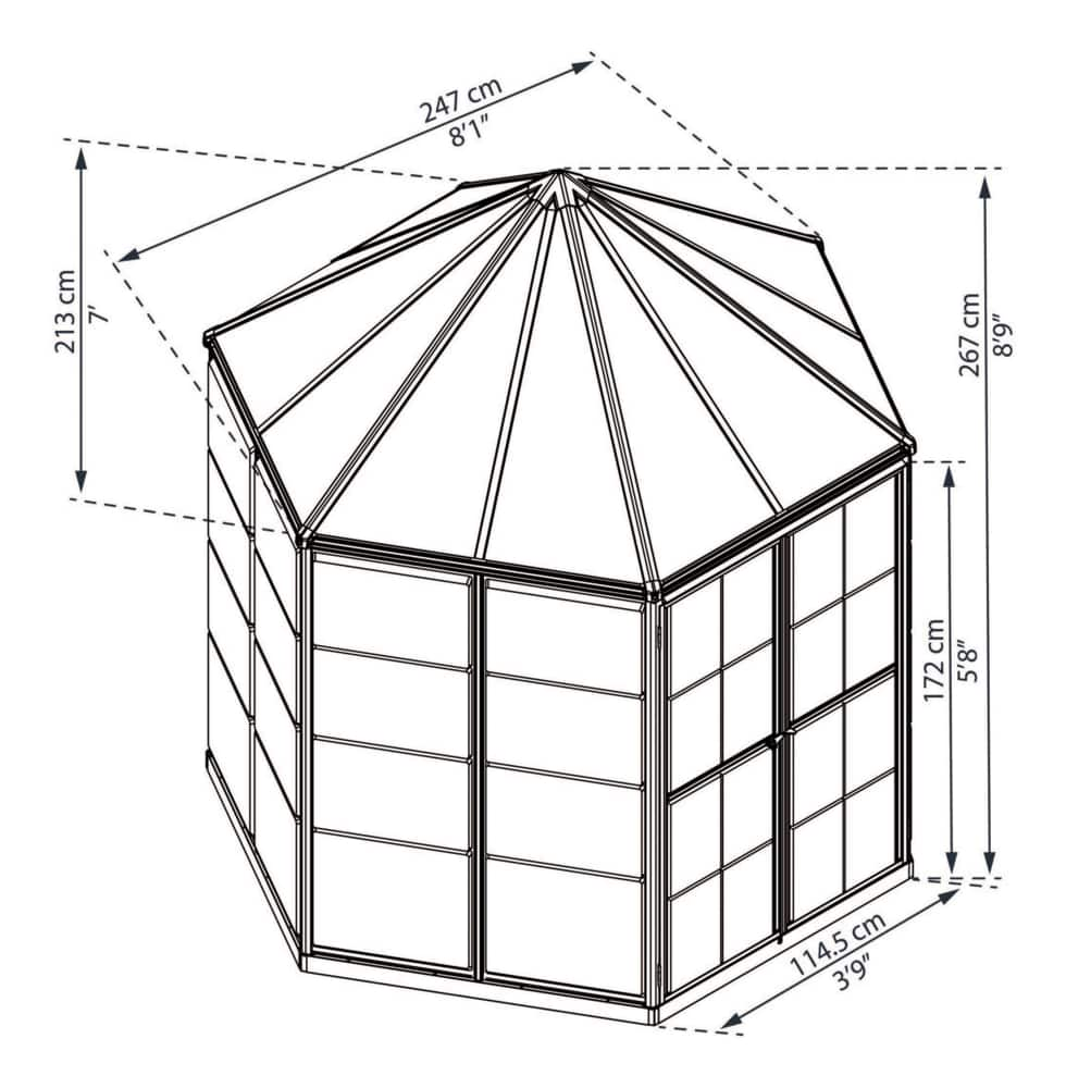 Palram Oasis Hexagonal Greenhouse, 8ft Canadian Tire