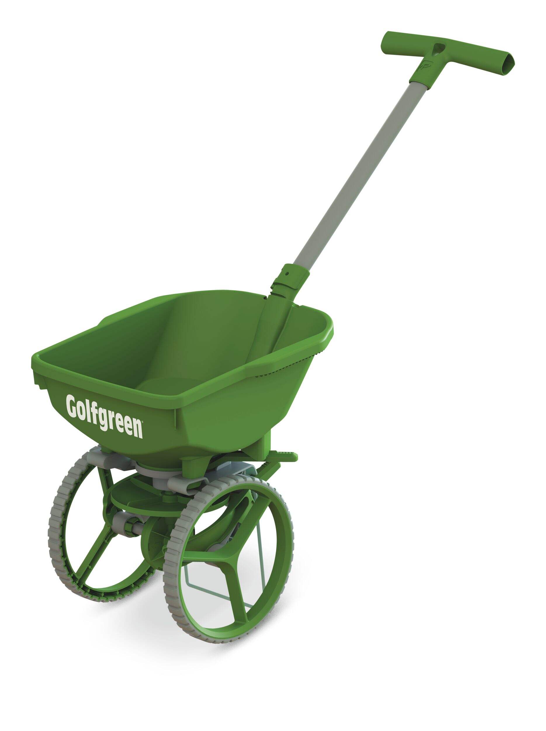 Golfgreen Broadcast Spreader Front_Three_Fourths_Angled_Left
