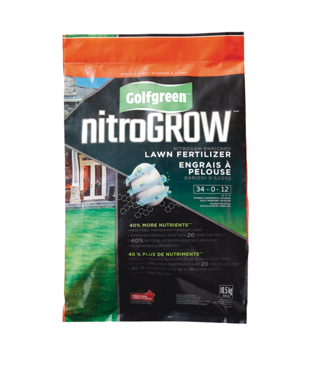 Golfgreen NitroGROW Nitrogen-Enriched Lawn Fertilizer, 34-0-12, 800-m2 ...