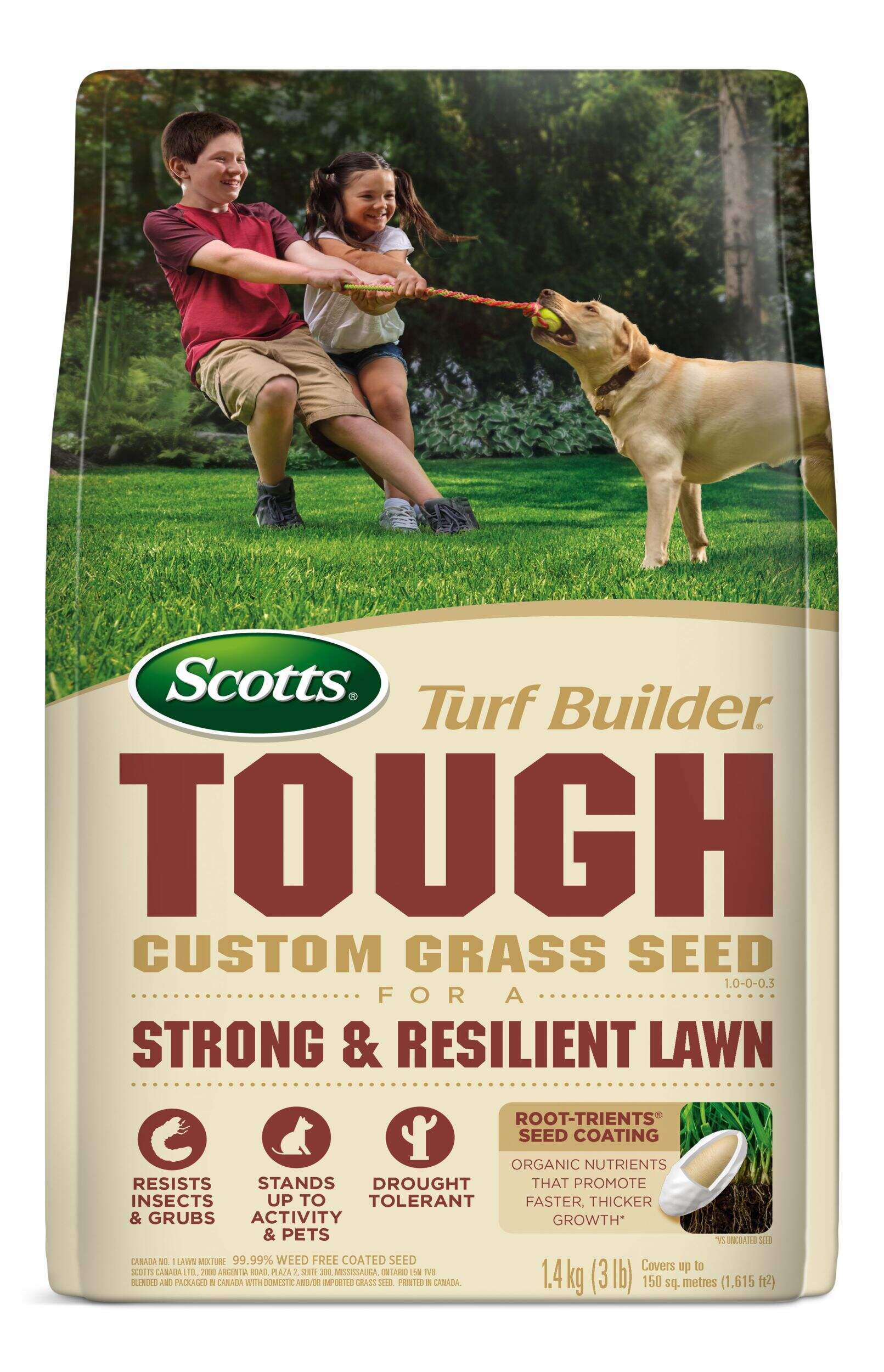 Scotts Turf Builder Tough Custom Grass Seed & Fertilizer For Strong, Resilient Lawn, 1.4kg Front_Flat