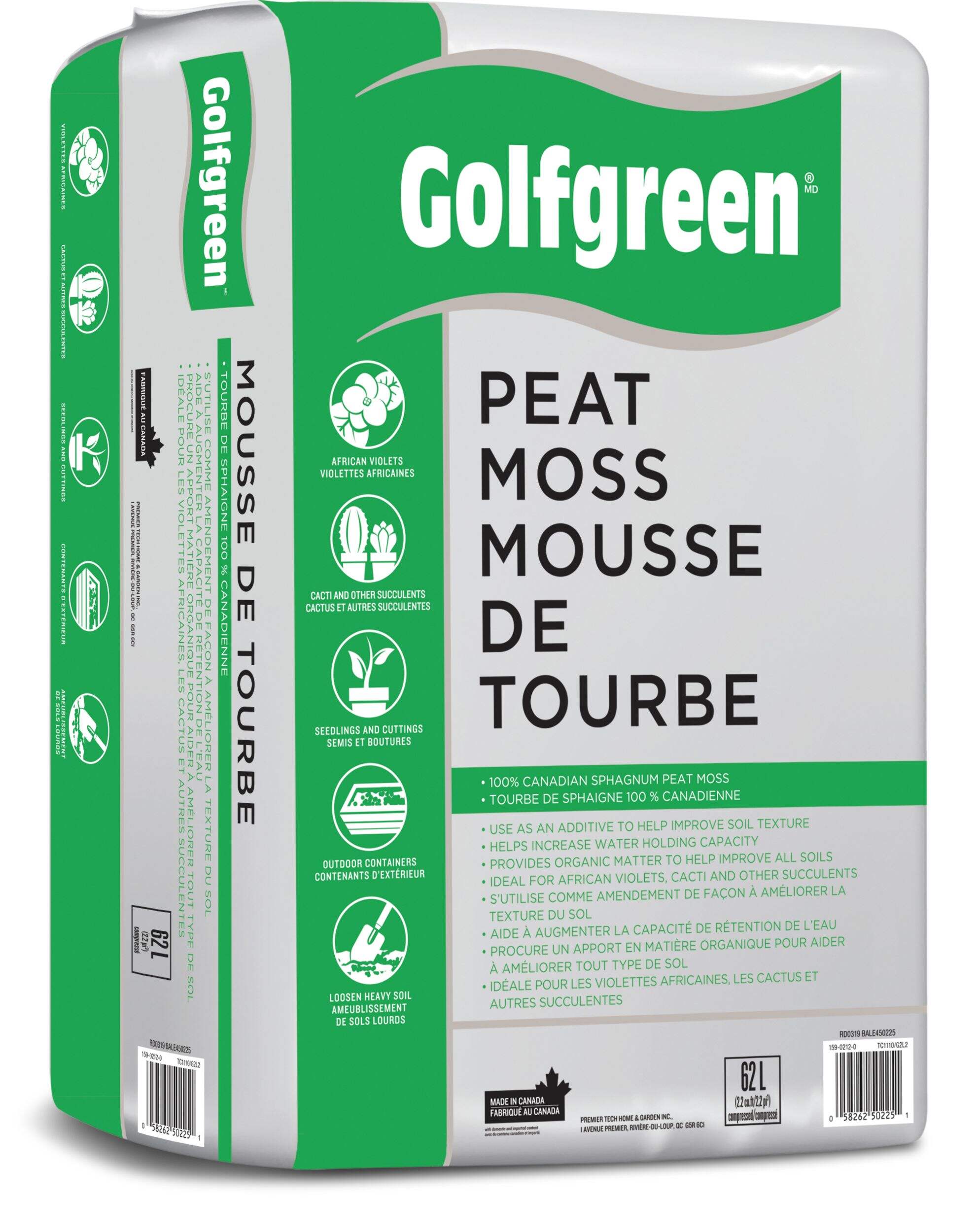 Golfgreen Moisture Control Peat Moss, 2.2-cu.ft. Front_Angled_Right