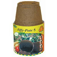 Jiffy Round Seed Starter  Peat Pots, Biodegradable, 5-in, 8-pk Front_Flat