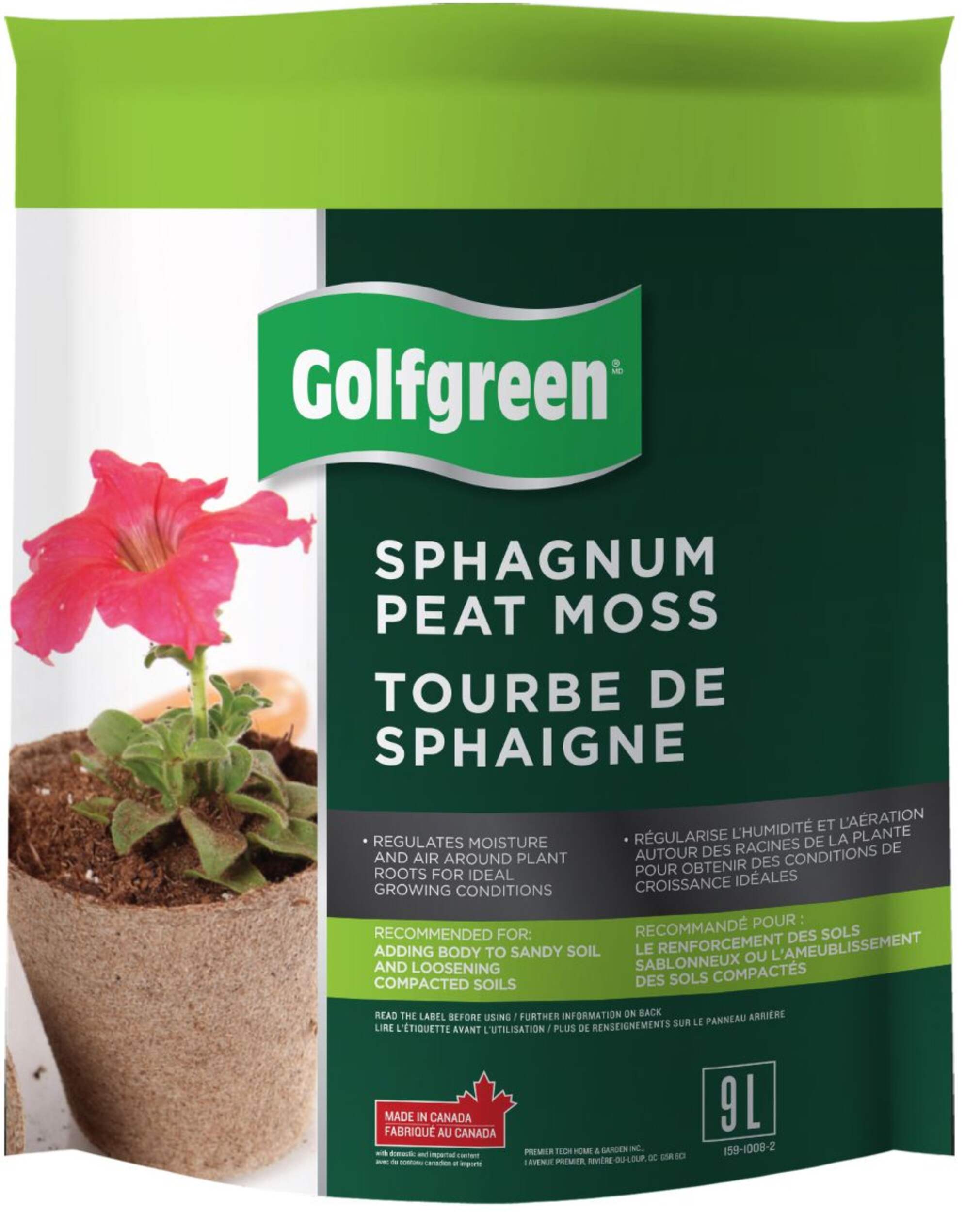 Mousse de tourbe de sphaigne Golfgreen, 9 L Front_Flat